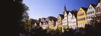 Row Of Houses In A City, Tuebingen, Baden-Wurttemberg, Germany Fine Art Print