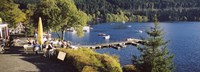 High Angle View Of A Restaurant Near A Lake, Black Forest, Titisee-Neustadt, Baden-Wurttemberg, Germany Fine Art Print