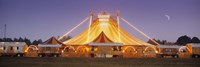 Circus lit up at dusk, Circus Narodni Tent, Prague, Czech Republic Fine Art Print