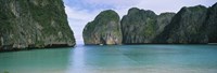 Rock formations in the ocean, Mahya Beach, Ko Phi Phi Lee, Phi Phi Islands, Thailand Fine Art Print