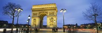 Tourists walking in front of a monument, Arc de Triomphe, Paris, France Fine Art Print
