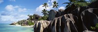 Rock formations on the beach, Anse Source D'argent Beach, La Digue Island, Seychelles Fine Art Print