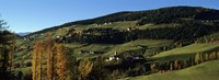 Buildings on a landscape, Dolomites, Funes Valley, Tyrol, Italy Fine Art Print