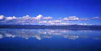 Reflection of clouds in water, Olfusa, Iceland Fine Art Print