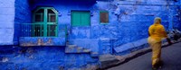 Rear view of a woman walking on the street, Jodhpur, Rajasthan, India Fine Art Print