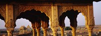 Monuments at a place of burial, Jaisalmer, Rajasthan, India Fine Art Print