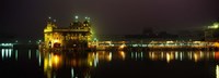 Temple lit up at night, Golden Temple, Amritsar, Punjab, India Fine Art Print