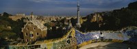 High angle view of a city, Parc Guell, Barcelona, Catalonia, Spain by Panoramic Images - 27" x 9"