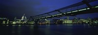 Low angle view of a bridge across a river, Millennium Bridge, Thames River, London, England Fine Art Print