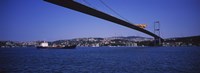 Low angle view of a bridge, Bosphorus Bridge, Bosphorus, Istanbul, Turkey Fine Art Print