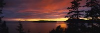 Clouds over the sea at dusk, Rosario Strait, San Juan Islands, Fidalgo Island, Skagit County, Washington State, USA by Panoramic Images - 27" x 9"