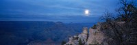 Rock formations at night, Yaki Point, Grand Canyon National Park, Arizona, USA by Panoramic Images - 27" x 9"