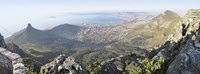 High angle view of a coastline, Table Mountain, Cape town, South Africa Fine Art Print