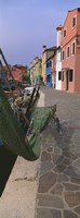Houses along a road, Burano, Venetian Lagoon, Italy Fine Art Print