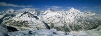 Mountains covered with snow, Matterhorn, Switzerland Fine Art Print