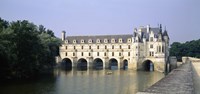Reflection of a castle in water, Chateau de Chenonceaux, Chenonceaux, Cher River, Loire Valley, France Fine Art Print