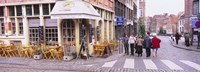 Tourists walking on the street in a city, Ghent, Belgium by Panoramic Images - 27" x 9" - $28.99