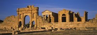 Old ruins of buildings in a city, Sbeitla, Kairwan, Tunisia Fine Art Print