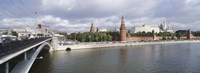 Bridge across a river, Bolshoy Kamenny Bridge, Grand Kremlin Palace, Moskva River, Moscow, Russia Fine Art Print