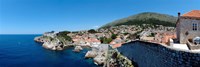Buildings at the waterfront, Adriatic Sea, Lovrijenac, Dubrovnik, Croatia Fine Art Print