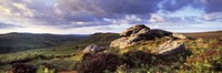 Clouds over a landscape, Haytor Rocks, Dartmoor, Devon, England Fine Art Print