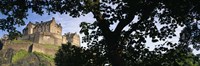 Low angle view of a castle, Edinburgh Castle, Princes Street Gardens, Edinburgh, Scotland Fine Art Print
