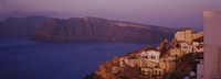 High angle view of a town, Santorini, Greece (dusk) Fine Art Print