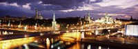 City lit up at night, Red Square, Kremlin, Moscow, Russia Fine Art Print