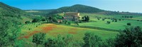 High angle view of a church on a field, Abbazia Di Sant'antimo, Montalcino, Tuscany, Italy Fine Art Print