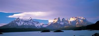 Clouds over snow covered mountains, Towers Of Paine, Torres Del Paine National Park, Patagonia, Chile Fine Art Print