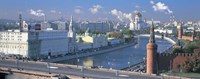 Buildings at the waterfront, Moskva River, Moscow, Russia by Panoramic Images - 27" x 9"