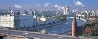 Buildings at the waterfront, Moskva River, Moscow, Russia Fine Art Print