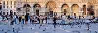 Tourists in front of a cathedral, St. Mark's Basilica, Piazza San Marco, Venice, Italy Fine Art Print