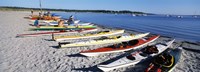Kayaks on the beach, Third Beach, Sakonnet River, Middletown, Newport County, Rhode Island (horizontal) Fine Art Print