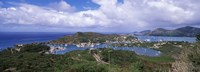 Aerial view of a harbor, English Harbour, Falmouth Bay, Antigua, Antigua and Barbuda Fine Art Print