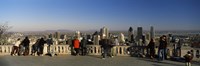 Tourists at an observation point, Chalet du Mont-Royal, Mt Royal, Kondiaronk Belvedere, Montreal, Quebec, Canada Fine Art Print