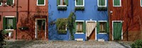 Facade of houses, Burano, Veneto, Italy Fine Art Print