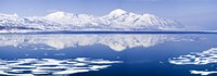 Reflection of a mountain range in an ocean, Bellsund, Spitsbergen, Svalbard Islands, Norway Fine Art Print