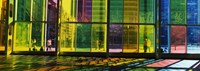 Multi-colored glass in a convention center, Palais De Congres De Montreal, Montreal, Quebec, Canada Fine Art Print