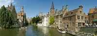 Buildings at the waterfront, Rozenhoedkaai, Bruges, West Flanders, Belgium Fine Art Print