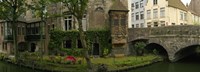 Buildings along channel, Bruges, West Flanders, Belgium by Panoramic Images - 27" x 9"