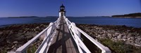Lighthouse on the coast, Marshall Point Lighthouse, built 1832, rebuilt 1858, Port Clyde, Maine, USA Fine Art Print