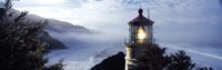 Top of Heceta Head Lighthouse in the Mist, Oregon Fine Art Print