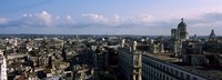 High angle view of a city, Old Havana, Havana, Cuba (Blue Sky with Clouds) by Panoramic Images - 27" x 9"