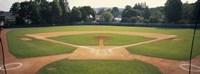 Baseball diamond looked through the net, Doubleday Field, Cooperstown, Venango County, Pennsylvania, USA Fine Art Print