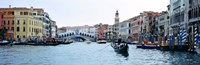 Buildings at the waterfront, Rialto Bridge, Grand Canal, Venice, Veneto, Italy Fine Art Print
