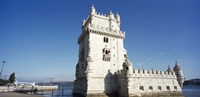 Tower at the riverbank, Belem Tower, Lisbon, Portugal Fine Art Print