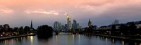Reflection of buildings in water, Main River, Frankfurt, Hesse, Germany 2010 Fine Art Print