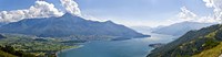 Mountain range at the lakeside, Lake Como, Como, Lombardy, Italy Fine Art Print