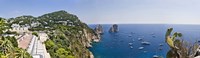 Boats in the sea, Faraglioni, Capri, Naples, Campania, Italy by Panoramic Images - 27" x 9"